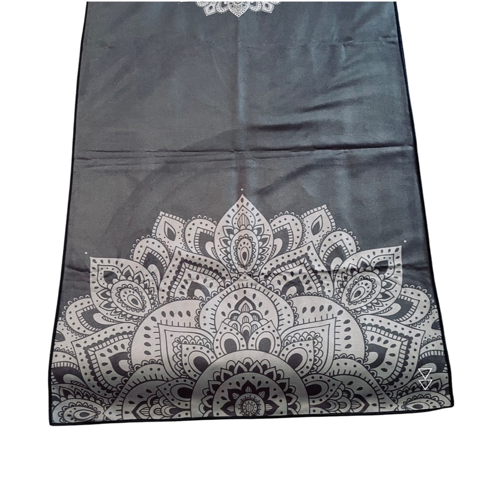 Yoga Design Lab Hot Yoga Towel (Yoga Mat Towel)  in Black with Mandala Print - Picture 6 of 8